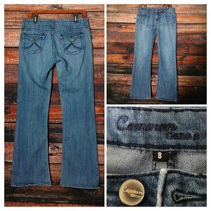Common Genes Vintage Jeans Size 8 Low Rise Boot Cut Soft Blue Denim Stretch